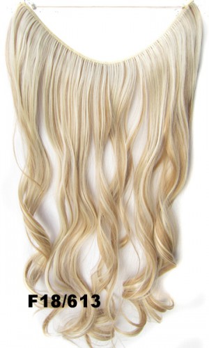 Predlžovanie vlasov, účesy - Flip in vlasy - vlnitý pás vlasov - odtieň F18/613