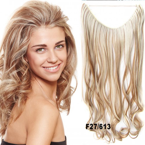 Predlžovanie vlasov, účesy - Flip in vlasy - vlnitý pás vlasov - odtieň F27/613