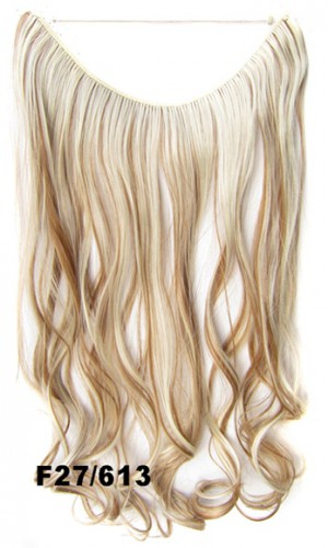 Predlžovanie vlasov, účesy - Flip in vlasy - vlnitý pás vlasov - odtieň F27/613