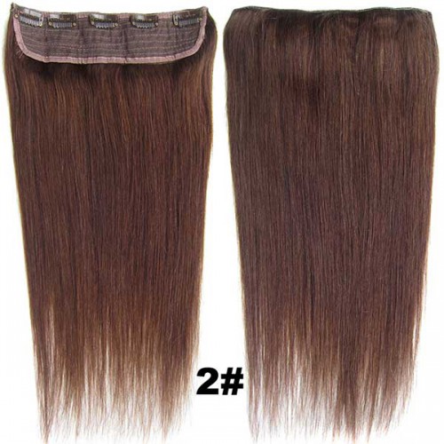 Predlžovanie vlasov, účesy - Clip in vlasy ľudské - Remy 105 g - pás vlasov - 2 - tmavo hnedá