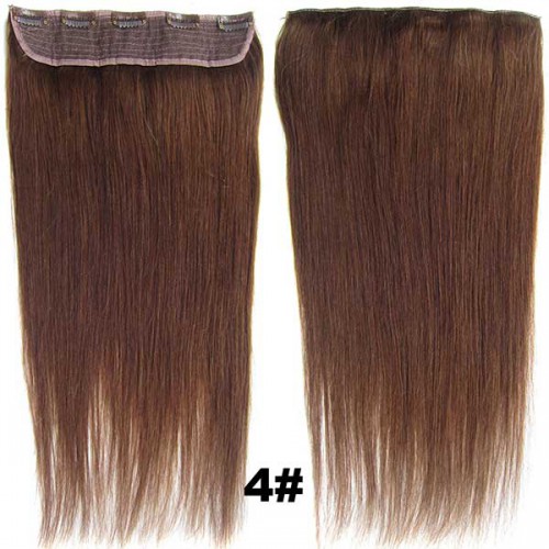 Predlžovanie vlasov, účesy - Clip in vlasy ľudské - Remy 105 g - pás vlasov - 4 stredne hnedá