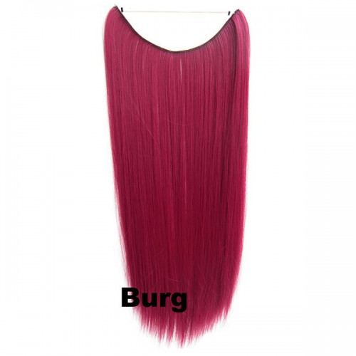 Predlžovanie vlasov, účesy - Flip in vlasy - 55 cm dlhý pás vlasov - odtieň BURG