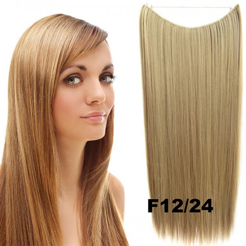 Predlžovanie vlasov, účesy - Flip in vlasy - 55 cm dlhý pás vlasov - odtieň F12/24