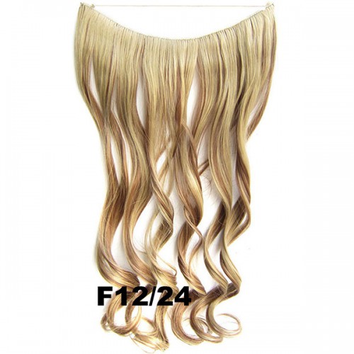 Predlžovanie vlasov, účesy - Flip in vlasy - vlnitý pás vlasov - odtieň F12/24