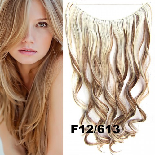 Predlžovanie vlasov, účesy - Flip in vlasy - vlnitý pás vlasov 45 cm - odtieň F12/613