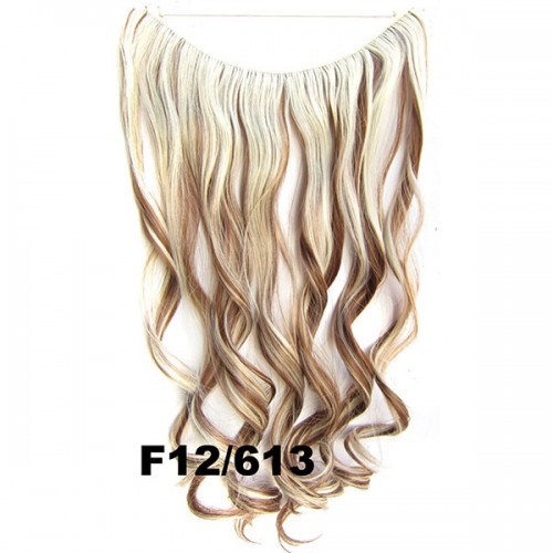 Predlžovanie vlasov, účesy - Flip in vlasy - vlnitý pás vlasov 45 cm - odtieň F12/613
