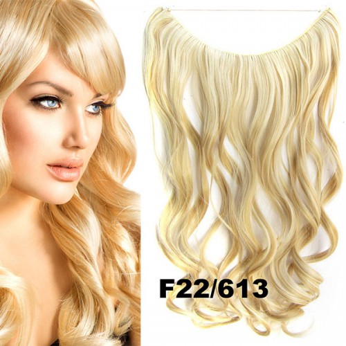 Predlžovanie vlasov, účesy - Flip in vlasy - vlnitý pás vlasov 45 cm - odtieň F22/613