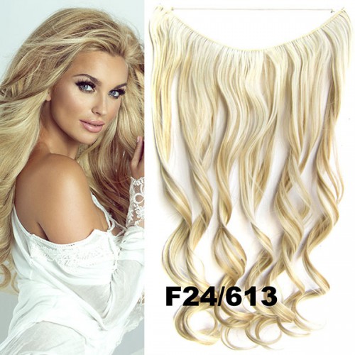 Predlžovanie vlasov, účesy - Flip in vlasy - vlnitý pás vlasov - odtieň F24/613