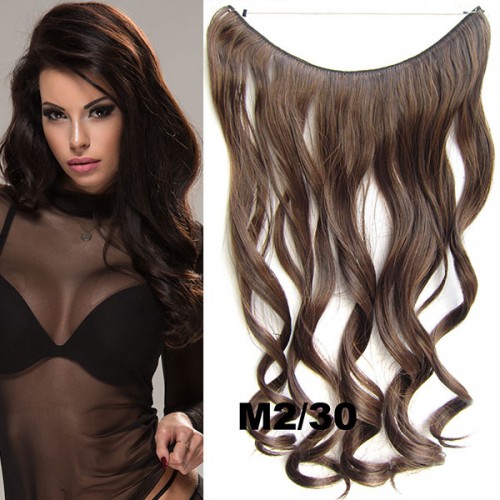 Predlžovanie vlasov, účesy - Flip in vlasy - vlnitý pás vlasov 45 cm - odtieň M2/30