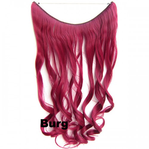 Predlžovanie vlasov, účesy - Flip in vlasy - vlnitý pás vlasov 45 cm - odtieň BURG