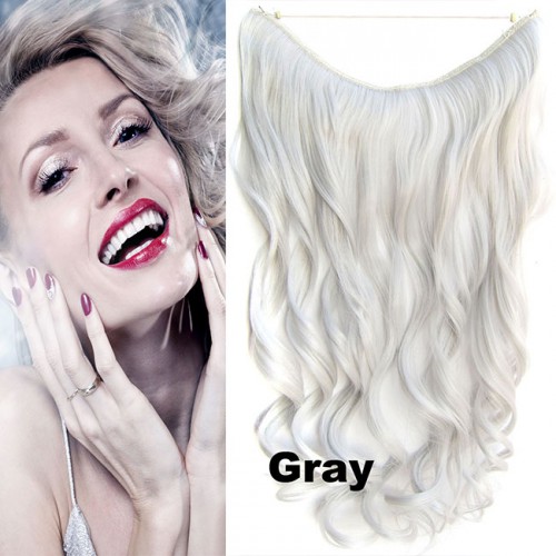 Predlžovanie vlasov, účesy - Flip in vlasy - vlnitý pás vlasov 45 cm - odtieň GRAY