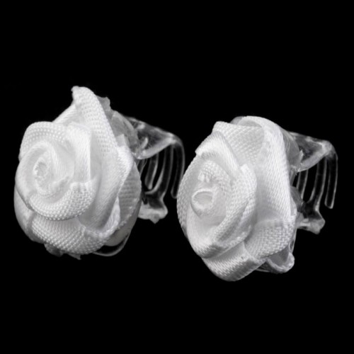 Predlžovanie vlasov, účesy - Štipec do vlasov s ružičkou