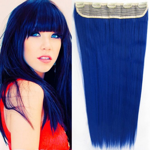 Predlžovanie vlasov, účesy - Clip in vlasy - 60 cm dlhý pás vlasov - odtieň Sea Blue