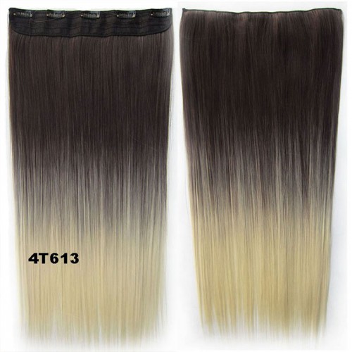 Predlžovanie vlasov, účesy - Clip in vlasy - rovný pás - ombre - odtieň 4 T 613