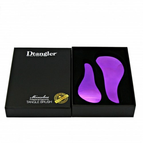 Predlžovanie vlasov, účesy - Set kief na vlasy Dtangler Miraculous Purple - darčekové balenie