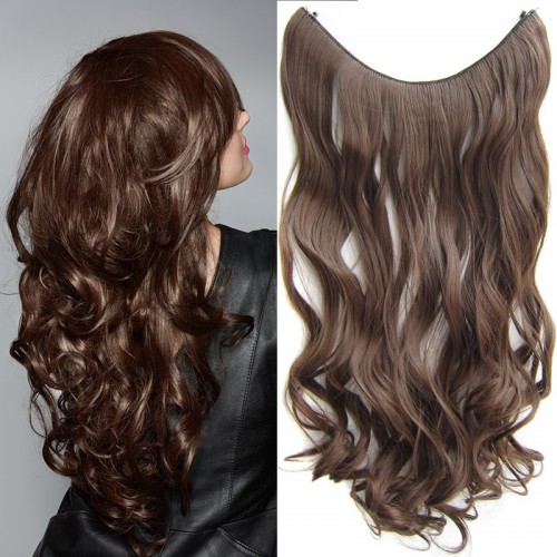 Predlžovanie vlasov, účesy - Flip in vlasy - vlnitý pás vlasov 55 cm - odtieň 8