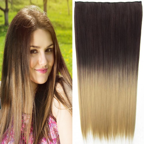 Predlžovanie vlasov, účesy - Clip in vlasy - 60 cm dlhý pás vlasov - ombre štýl - odtieň 6A T 24