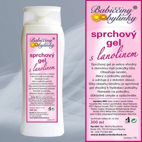 Kozmetika, zdravie - Sprchový gél s lanolínom, 300 ml