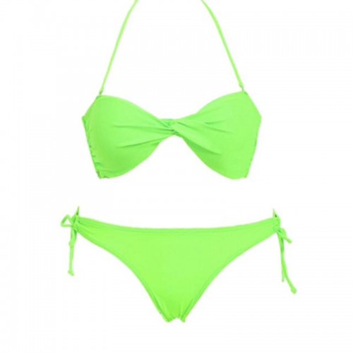 Dámska móda, doplnky - Žiarivo zelené dvojdielne plavky