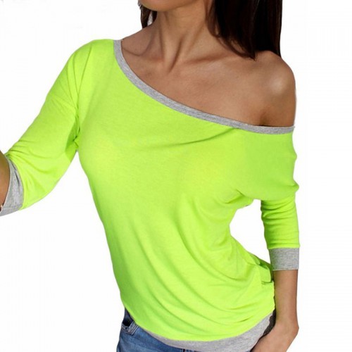 Dámska móda, doplnky - Dámsky top na jedno rameno - zelený
