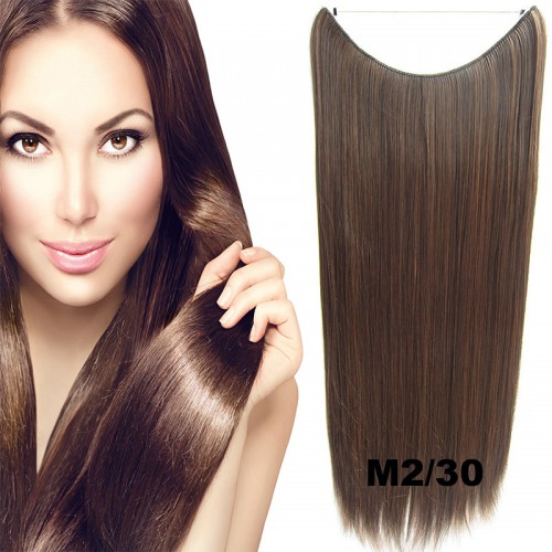 Predlžovanie vlasov, účesy - Flip in vlasy - 60 cm dlhý pás vlasov - odtieň M2 / 30