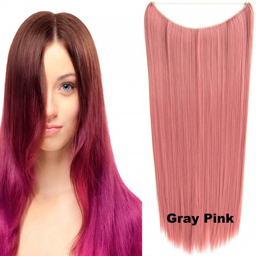 Predlžovanie vlasov, účesy - Flip in vlasy - 60 cm dlhý pás vlasov - odtieň Gray Pink