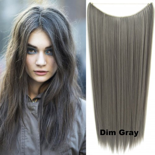 Predlžovanie vlasov, účesy - Flip in vlasy - 60 cm dlhý pás vlasov - odtieň Dim Gray