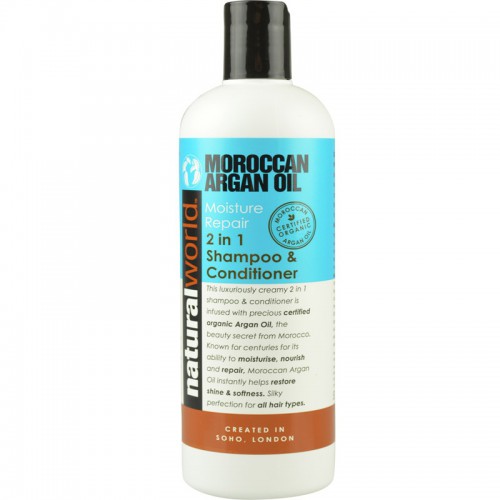 Kozmetika, zdravie - Natural World Argan Oil 2v1 šampon + kondicionér, 500 ml