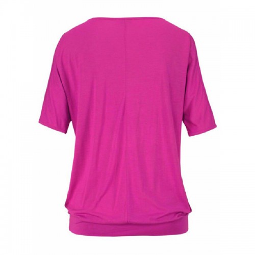 Dámska móda, doplnky - Dámský letní top s průstřihy v rukávu - růžová barva