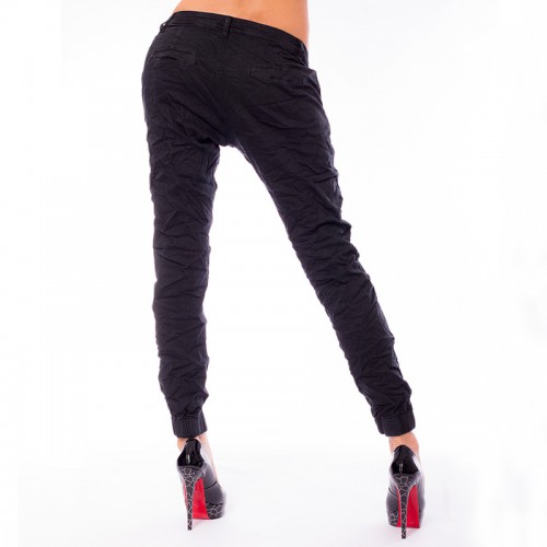 Dámska móda, doplnky - Dámske krčenia nohavice Baggy jeans - čierne