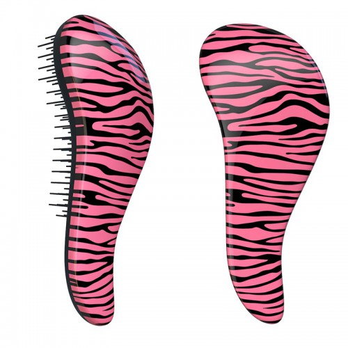 Predlžovanie vlasov, účesy - Dtangler rozčesávacia kefa na vlasy - Zebra Pink