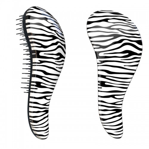 Predlžovanie vlasov, účesy - Rozčesávacia kefa Detangler Zebra White
