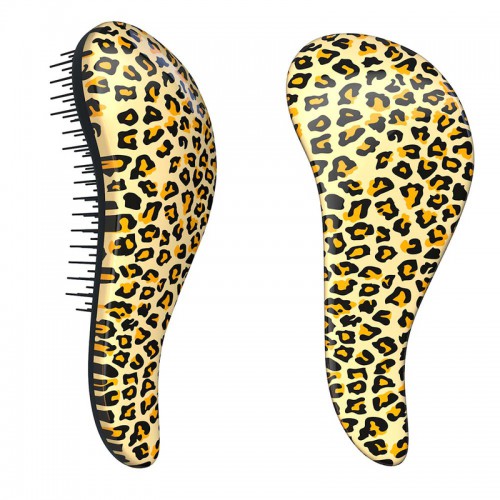 Predlžovanie vlasov, účesy - Dtangler rozčesávacia kefa na vlasy - Leopard Yellow