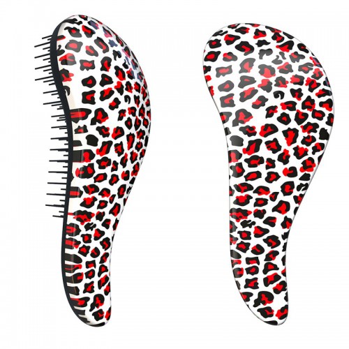 Predlžovanie vlasov, účesy - Dtangler rozčesávacia kefa na vlasy - Leopard Pink