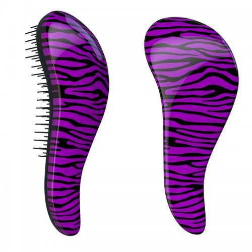 Predlžovanie vlasov, účesy - Dtangler rozčesávacia kefa na vlasy - Zebra Purple
