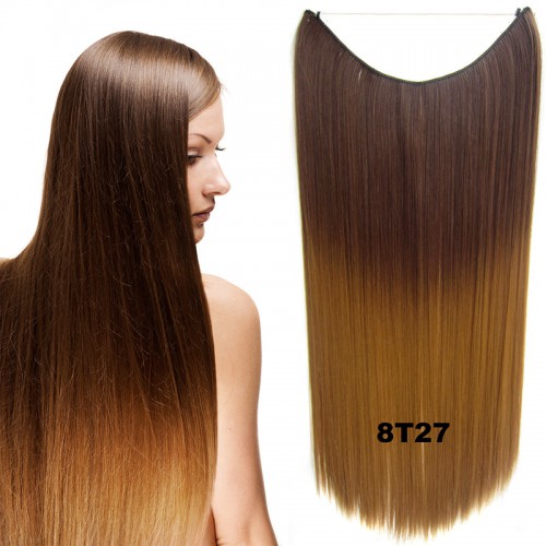 Predlžovanie vlasov, účesy - Flip in vlasy - 55 cm dlhý pás vlasov - odtieň 8 T 27