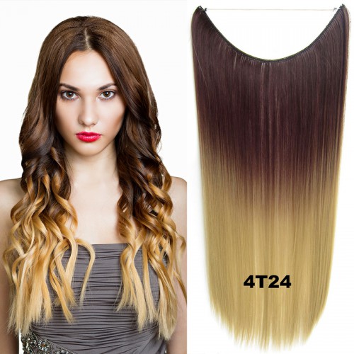 Predlžovanie vlasov, účesy - Flip in vlasy - 55 cm dlhý pás vlasov - odtieň 4 T 24