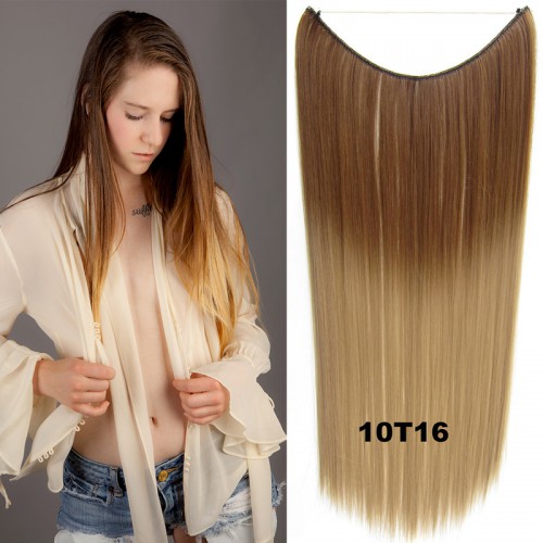 Predlžovanie vlasov, účesy - Flip in vlasy - 55 cm dlhý pás vlasov - odtieň 10 T 16