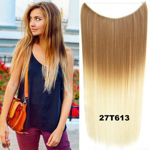 Predlžovanie vlasov, účesy - Flip in vlasy - 55 cm dlhý pás vlasov - odtieň 27 T 613