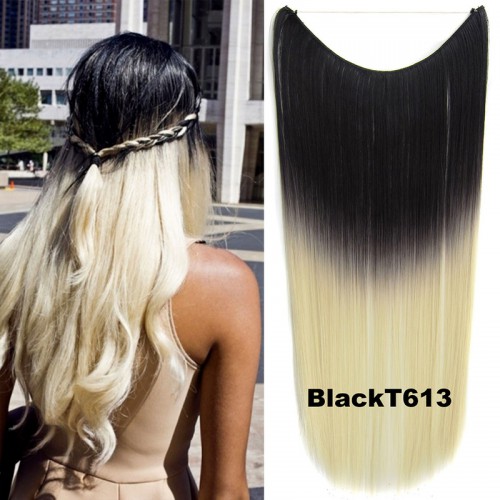 Predlžovanie vlasov, účesy - Flip in vlasy - 55 cm dlhý pás vlasov - odtieň Black T 613