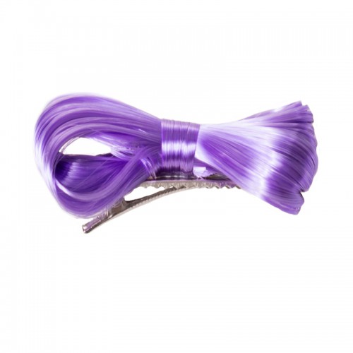 Predlžovanie vlasov, účesy - Spona s vlasovou mašľou Reflex-fialová