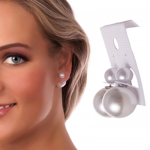 Dámska móda, doplnky - Dámske náušnice gule za ucho- biela perleť-12mm