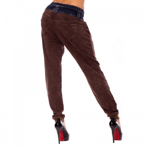 Dámska móda, doplnky - Dámske háremové nohavice s jeans pásom