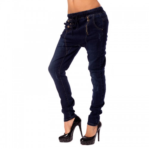 Dámska móda, doplnky - Dámske tmavo modré jeans baggy