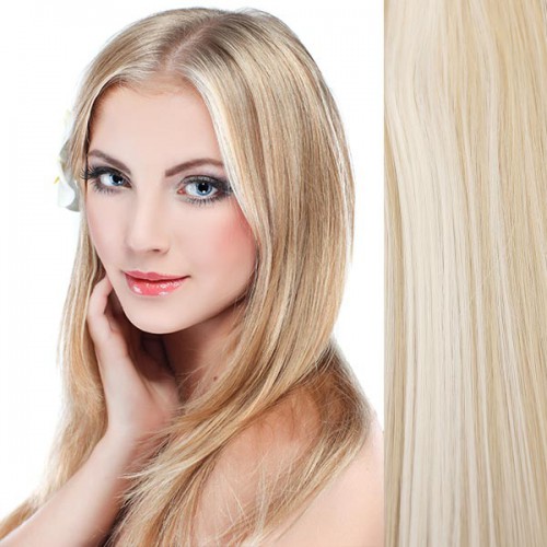 Predlžovanie vlasov, účesy - Clip in sada ŠTANDARD - 57 cm, odtieň P22/613 - mix blond