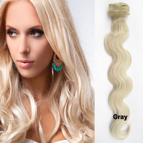 Predlžovanie vlasov, účesy - Clip in sada vlnitá DE-LUXE, odtieň 61 - chladná blond