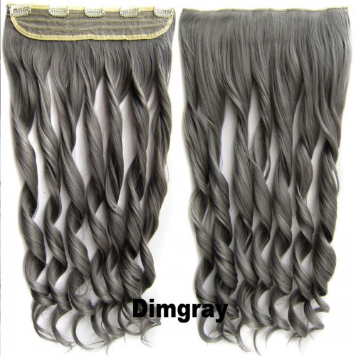 Predlžovanie vlasov, účesy - Clip in pás vlasov - lokne 55 cm - odtieň Dim Grey