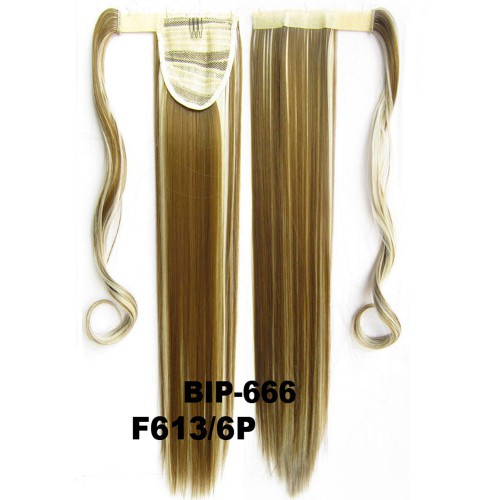 Predlžovanie vlasov, účesy - Colík - vrkoč rovný s omotávkou 57 cm