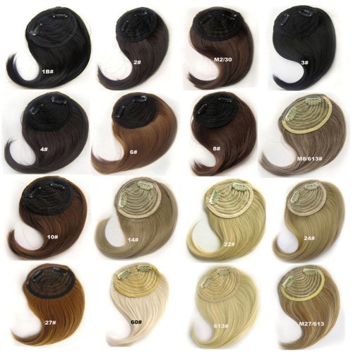 Predlžovanie vlasov, účesy - Clip in ofina na stranu - patka - výber odtieňov
