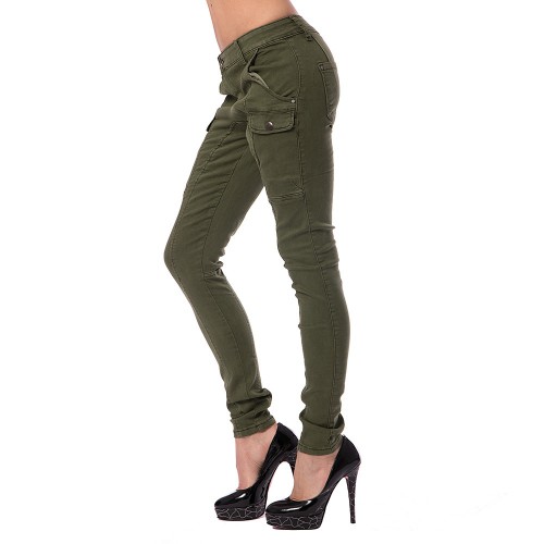 Dámska móda, doplnky - Dámske jeans Gourde - zelené
